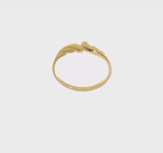 Anillo Swirl Dome Pulido de 14K