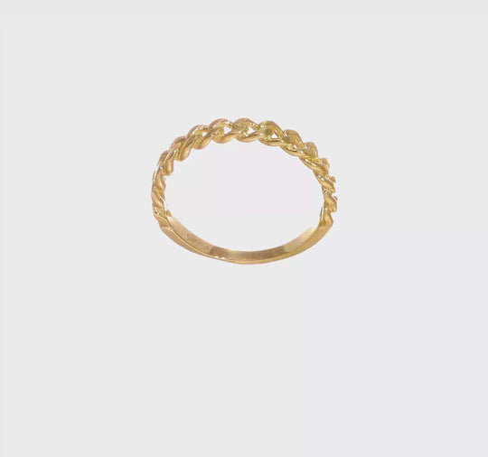 Anillo de Banda con Eslabones en Oro Amarillo de 14k