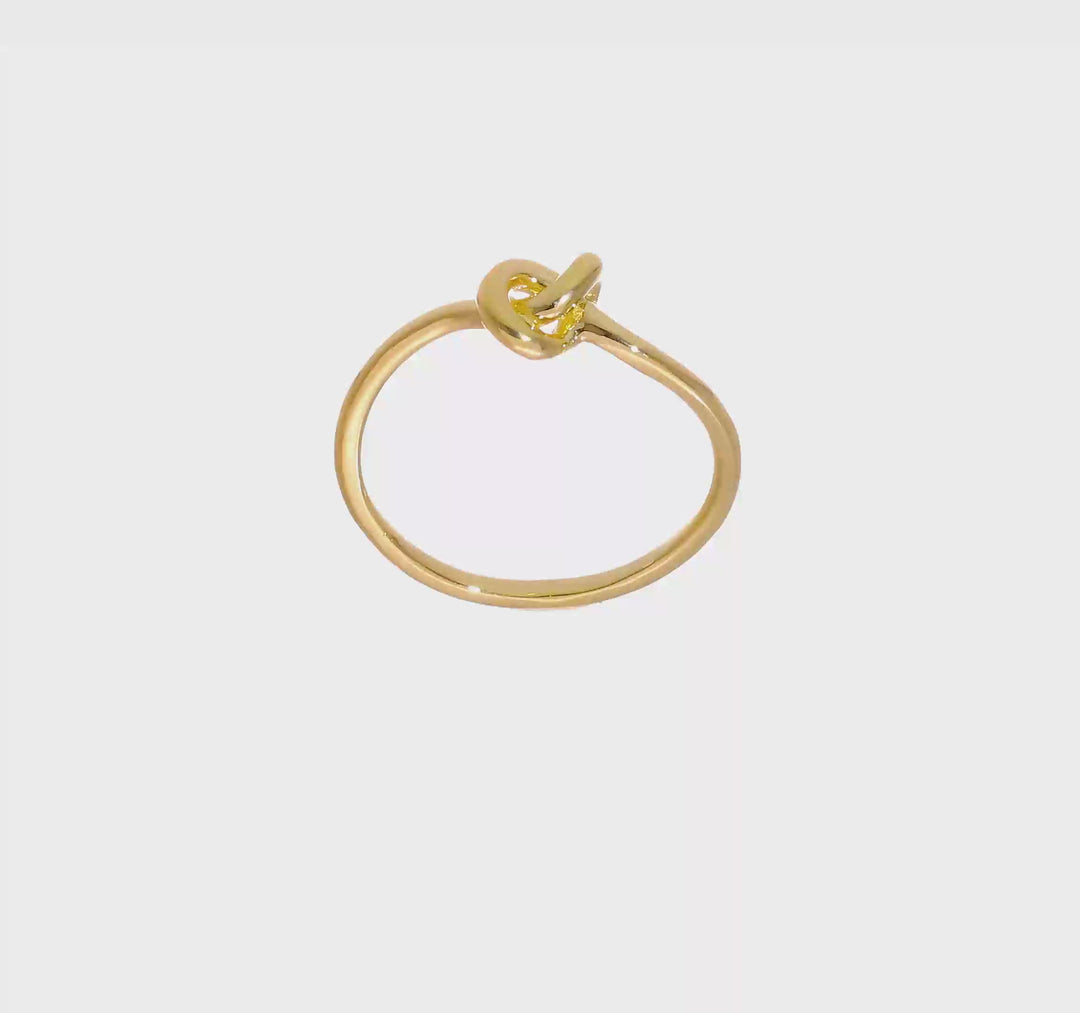 Anillo de Nudo Pulido en Oro Amarillo de 14k