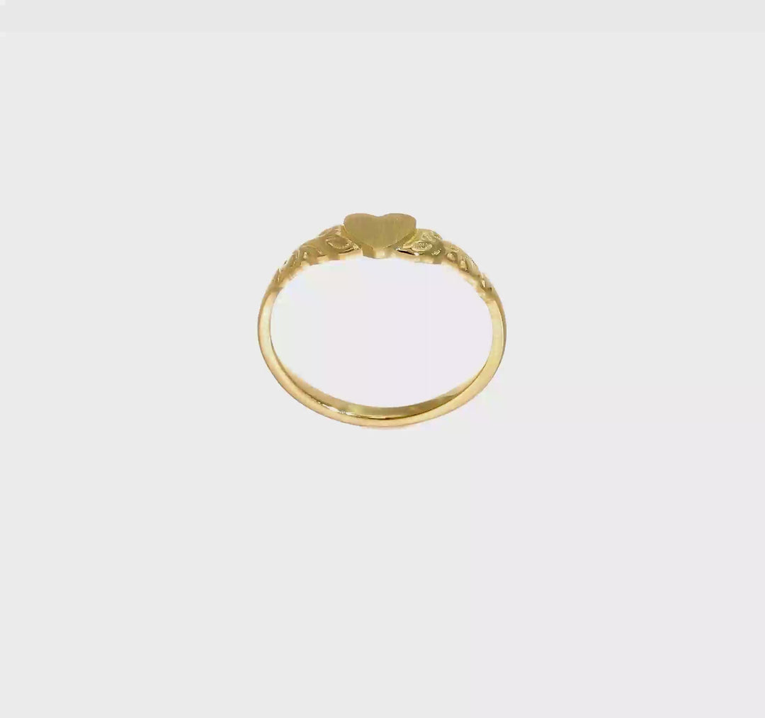 Anillo Infantil con Corazón en Oro Amarillo de 14k