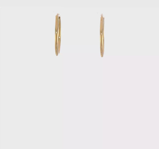 Pendientes de Aro Sin Fin en Oro Amarillo de 14K, Pulidos de 1.5 mm