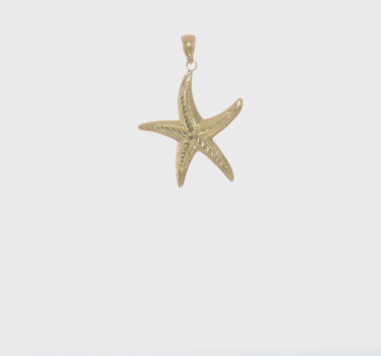 Dije de Estrella de Mar con Corte Diamante en Oro de 14k