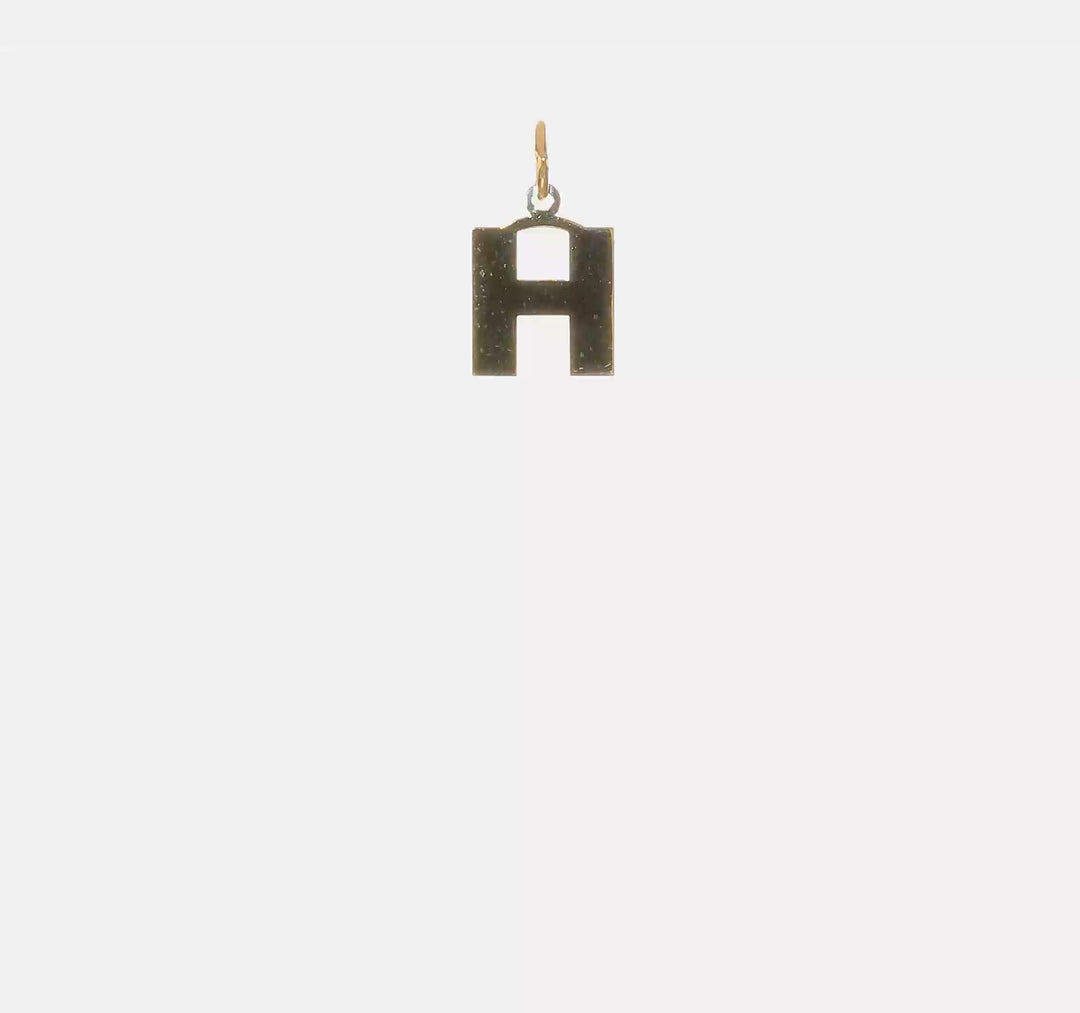 Dije de Inicial "H" en Oro Amarillo de 14K