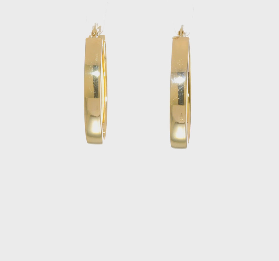 Pendientes de Aro Ovalado Ligero en Oro Amarillo de 14k