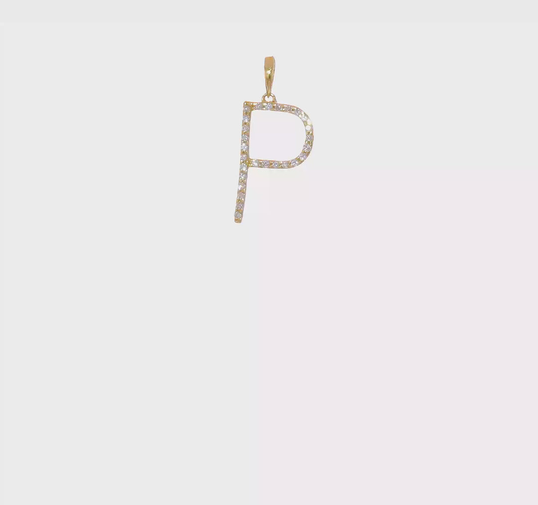 Dije Inicial "P" con Diamantes en Oro Amarillo de 14k