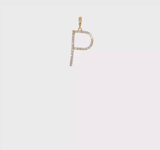 Dije Inicial "P" con Diamantes en Oro Amarillo de 14k