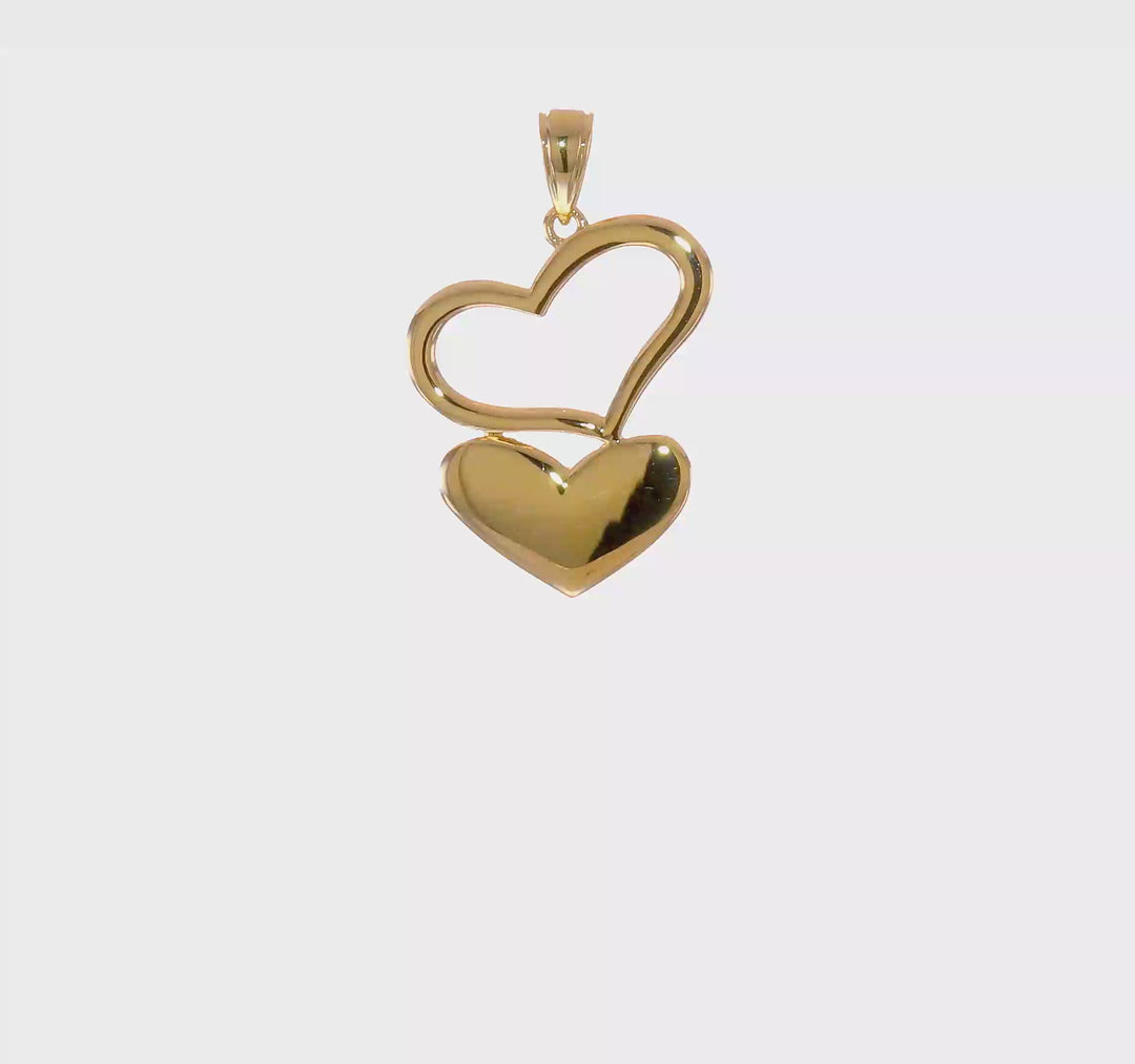 Colgante de Corazones en Oro Amarillo de 14k