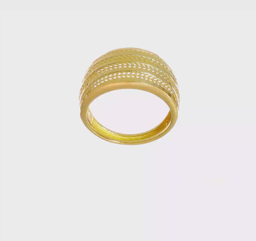 Anillo Elegante Pulido de 14K