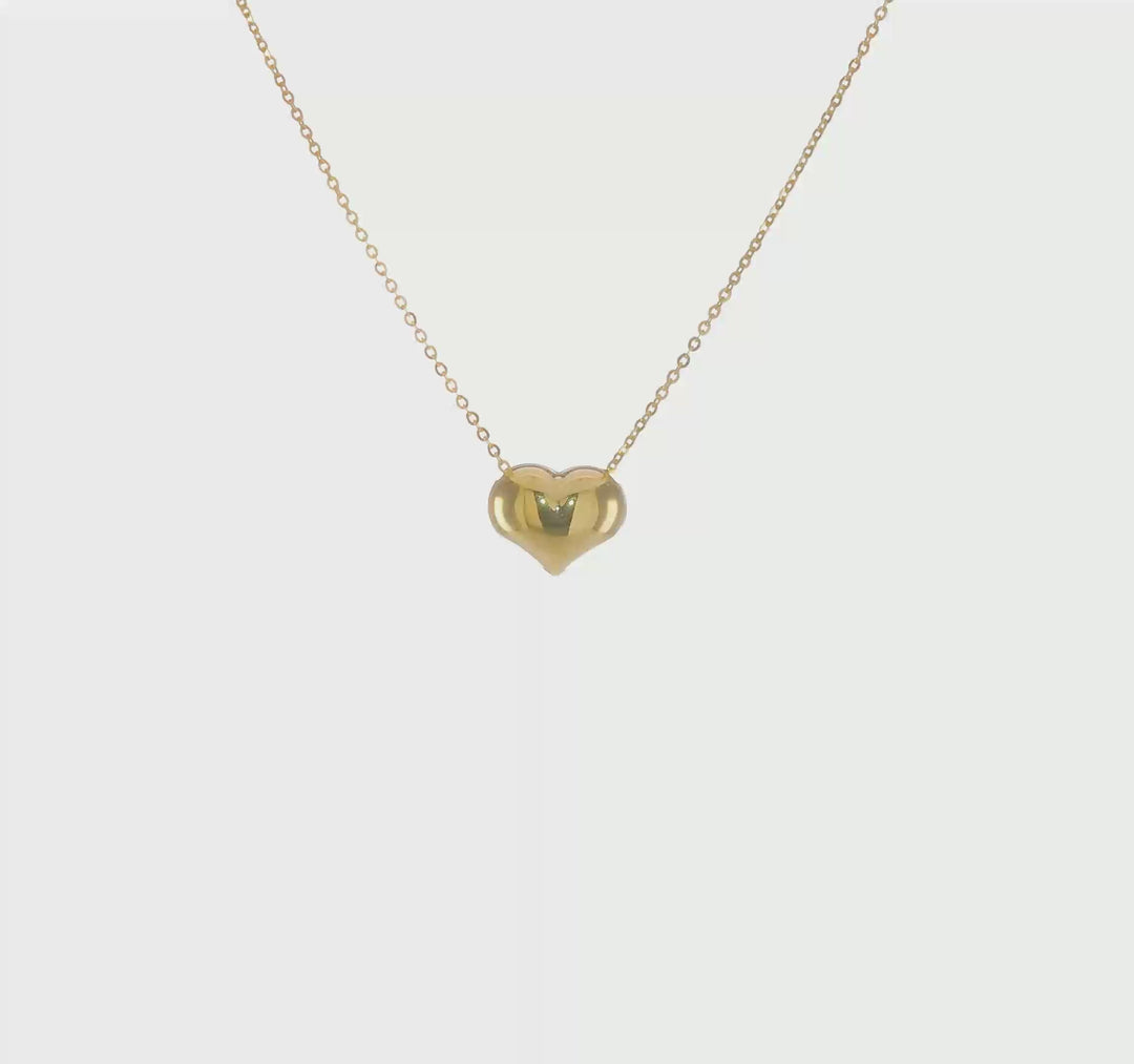 Collar de Corazón Relleno de 14K Pulido de 16.5 pulgadas