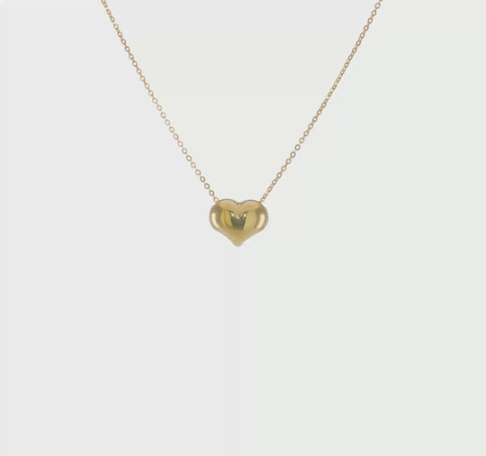 Collar de Corazón Relleno de 14K Pulido de 16.5 pulgadas