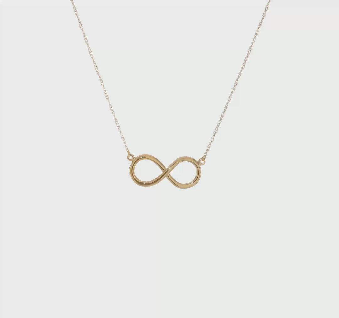 Collar Infinito Pulido de Oro Amarillo de 14k