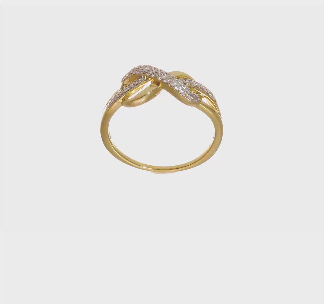 Anillo de Diamante con Símbolo Infinito en Oro Amarillo de 14k