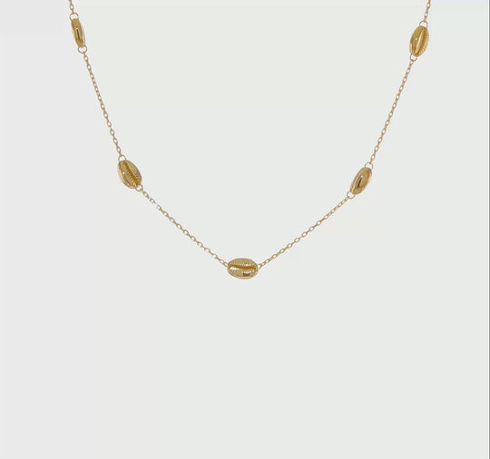 Collar de 5 Estaciones con Conchas de 14K (18in)