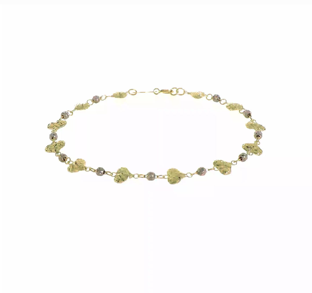 Pulsera 14K Two-Tone D/C Corazón Enlazado