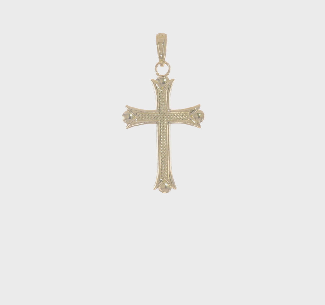 Colgante de Cruz Fleur De Lis en Oro Amarillo de 10k