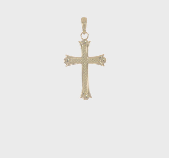 Colgante de Cruz Fleur De Lis en Oro Amarillo de 10k