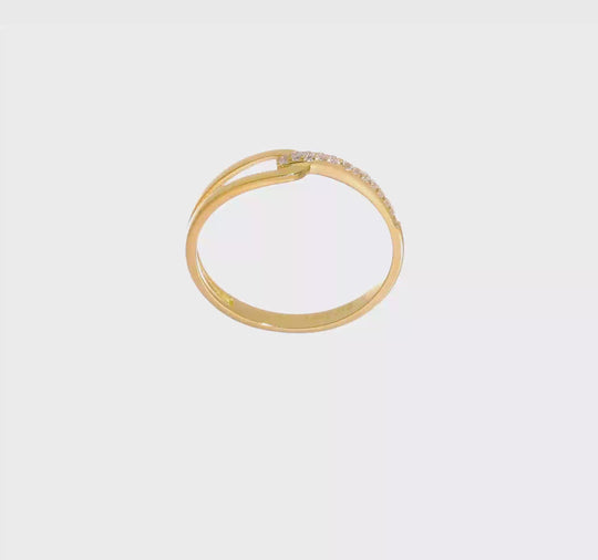 Anillo Fancy Pulido con Circonitas de 14k