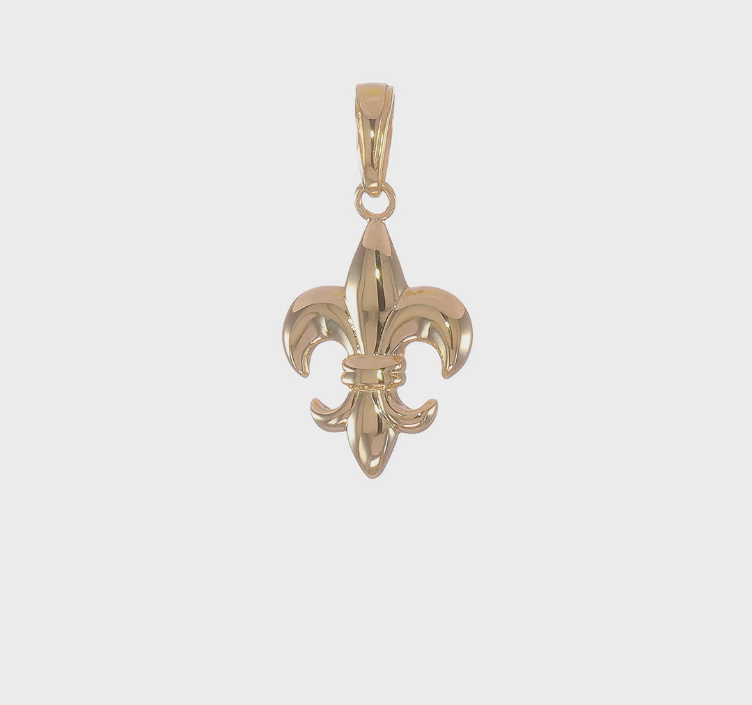 Dije Pequeño Flor-De-Lis de Oro de 14k