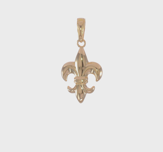 Dije Pequeño Flor-De-Lis de Oro de 14k