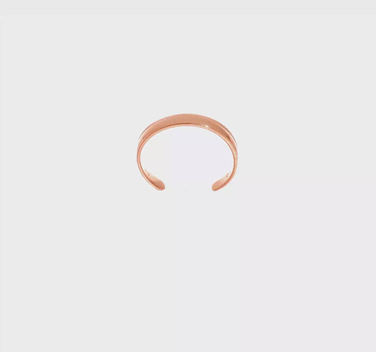 Anillo Ajustable de Oro Rosa de 14k con Textura Milgrain para Dedo del Pie