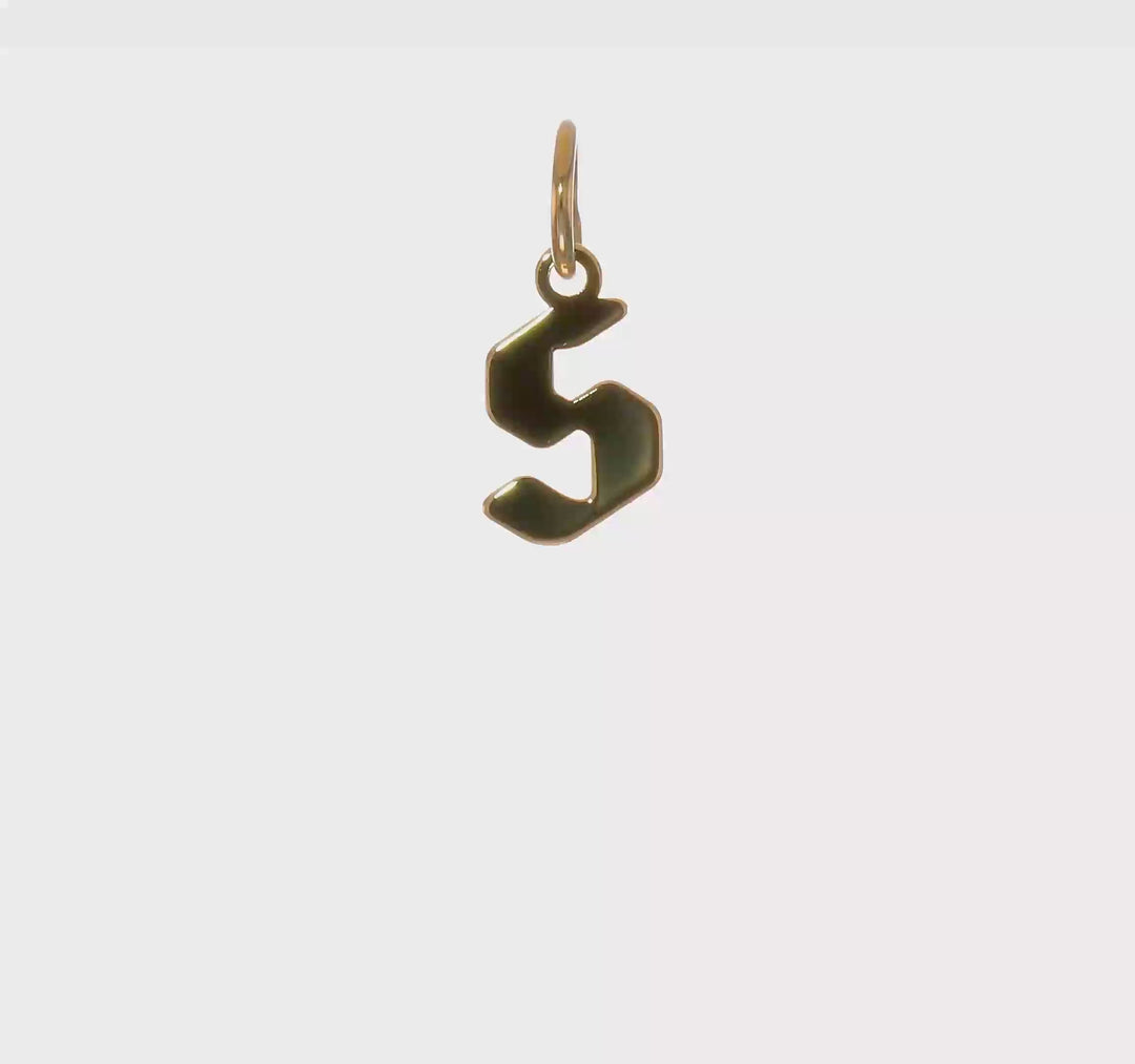 Colgante de Oro Amarillo de 14k con la Inicial "s" en Minúscula