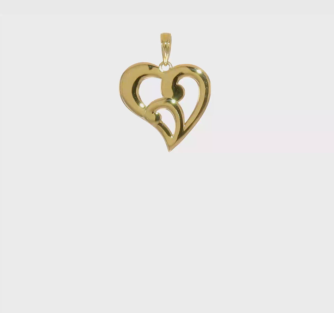 Dije de Corazón Elegante en Oro Amarillo de 14k