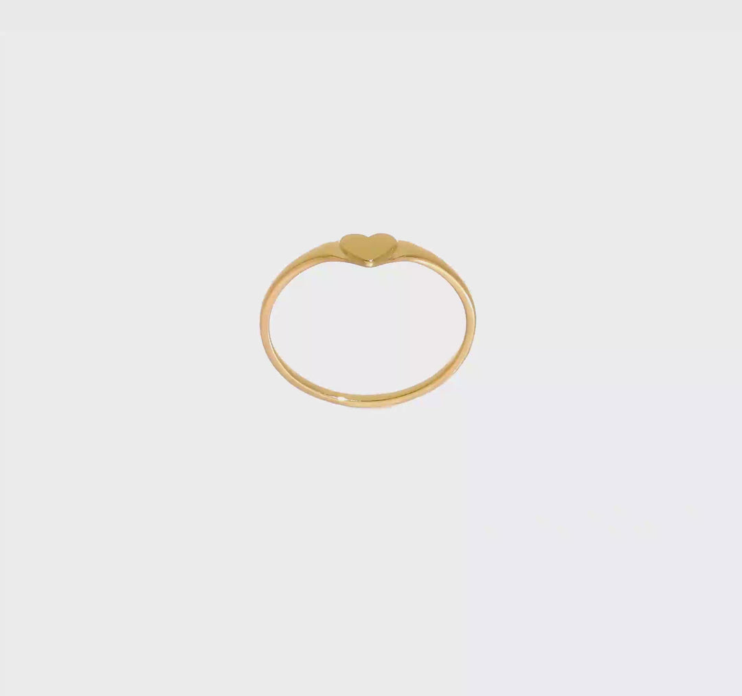 Anillo Infantil con Corazón en Oro Amarillo de 14k