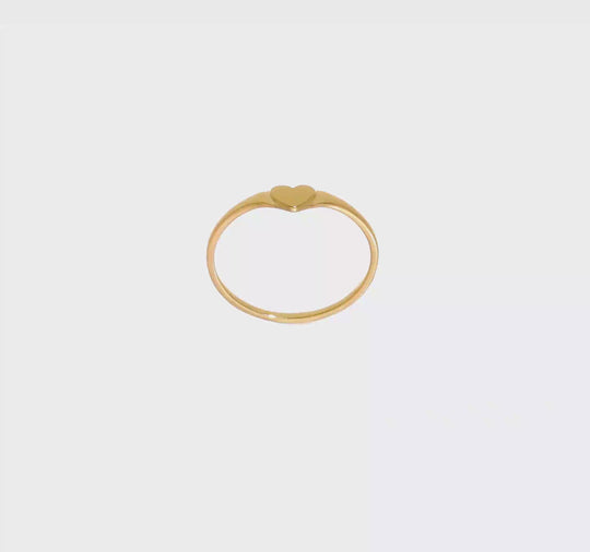 Anillo Infantil con Corazón en Oro Amarillo de 14k