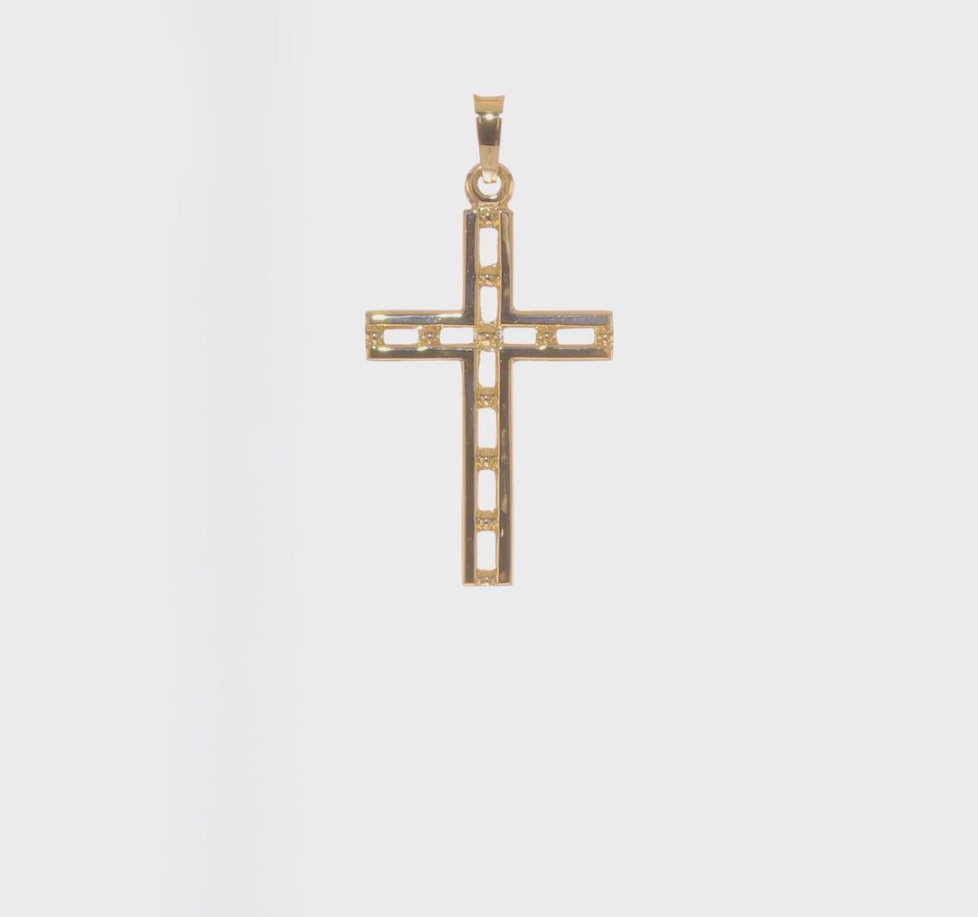 Colgante Cruz Sólida Pulida de Oro 14K