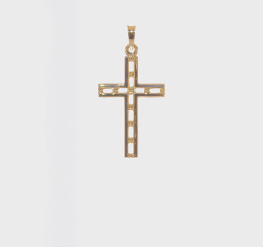 Colgante Cruz Sólida Pulida de Oro 14K