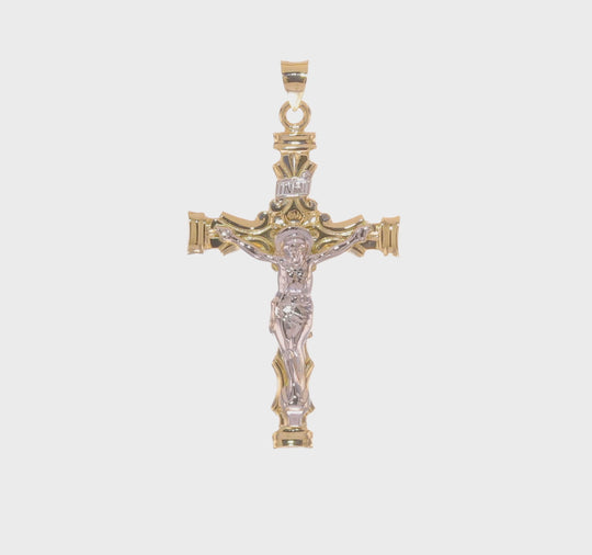 Colgante Crucifijo INRI Sólido Bicolor 14K