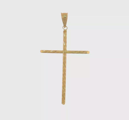 Colgante de Crucifijo Hueco INRI en Oro Amarillo de 14k