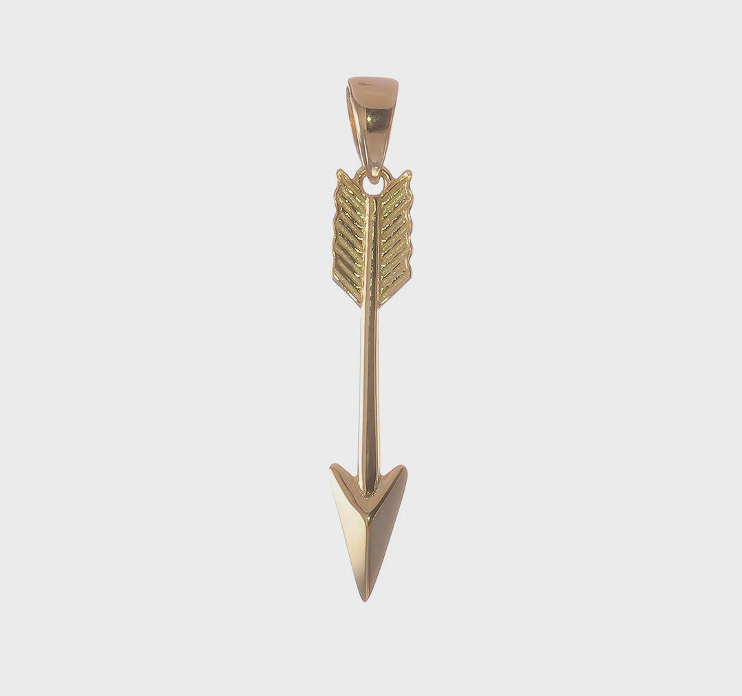 Colgante de Flecha 3D Pulido 14K