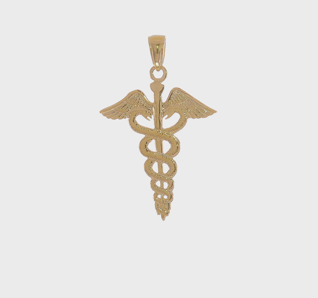 Colgante Caduceo en Oro de 14k