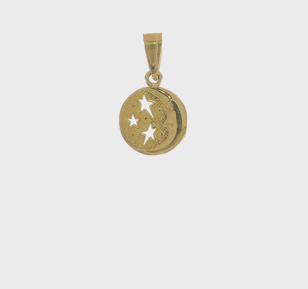 Colgante de Luna y Estrellas 14K