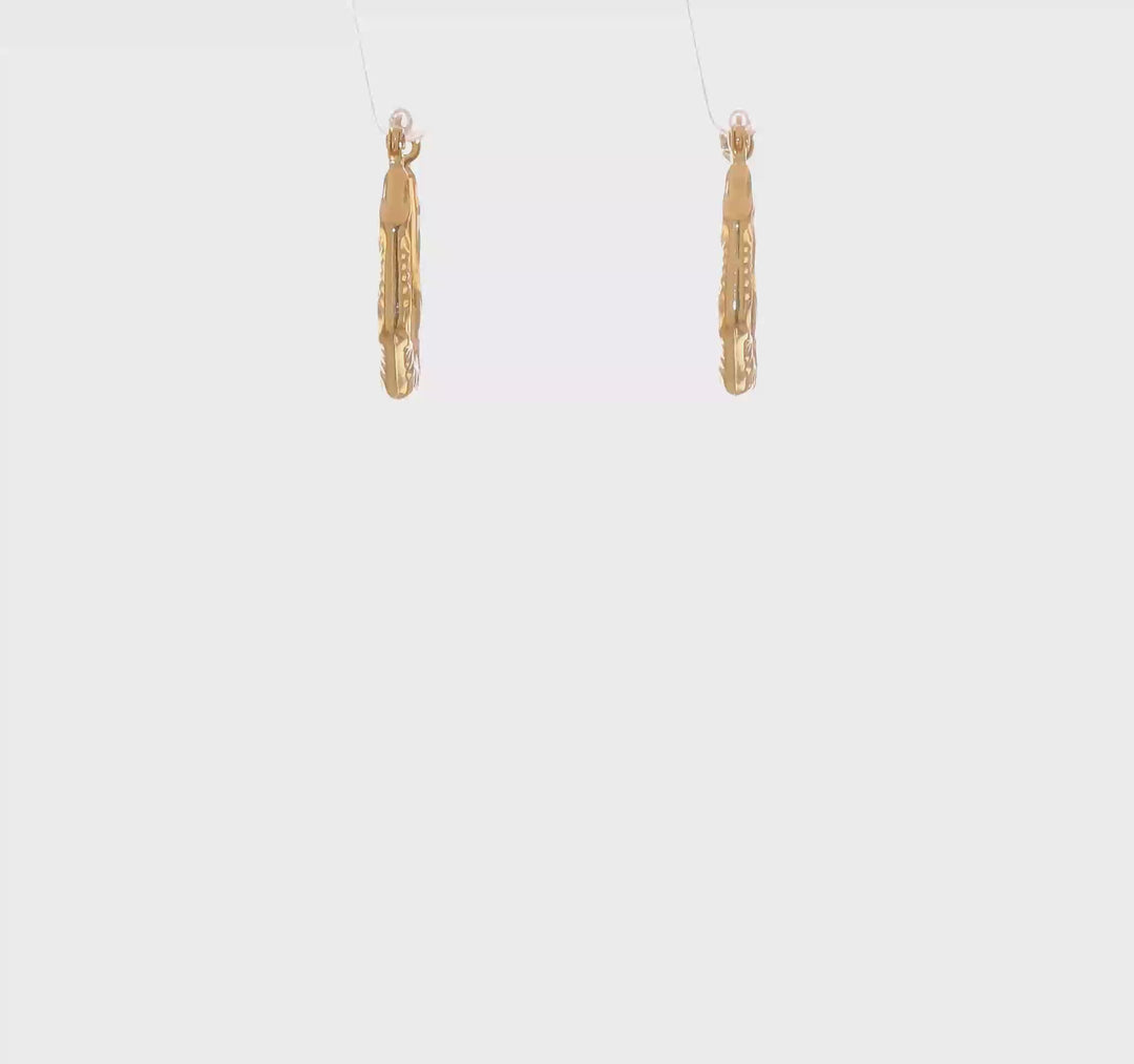 Pendientes de Aro Ovalados Huecos de 14K