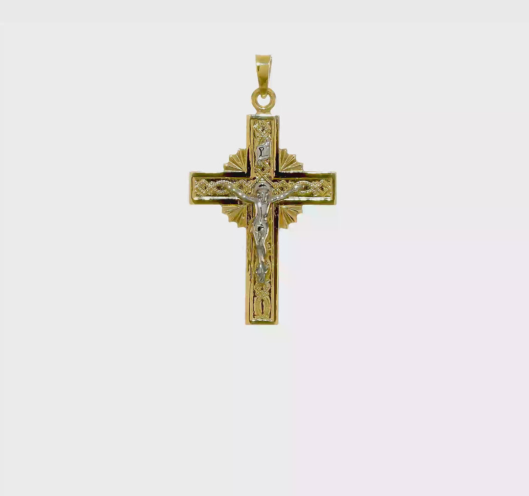 Dije Crucifijo INRI en Oro de 14k Bicolor