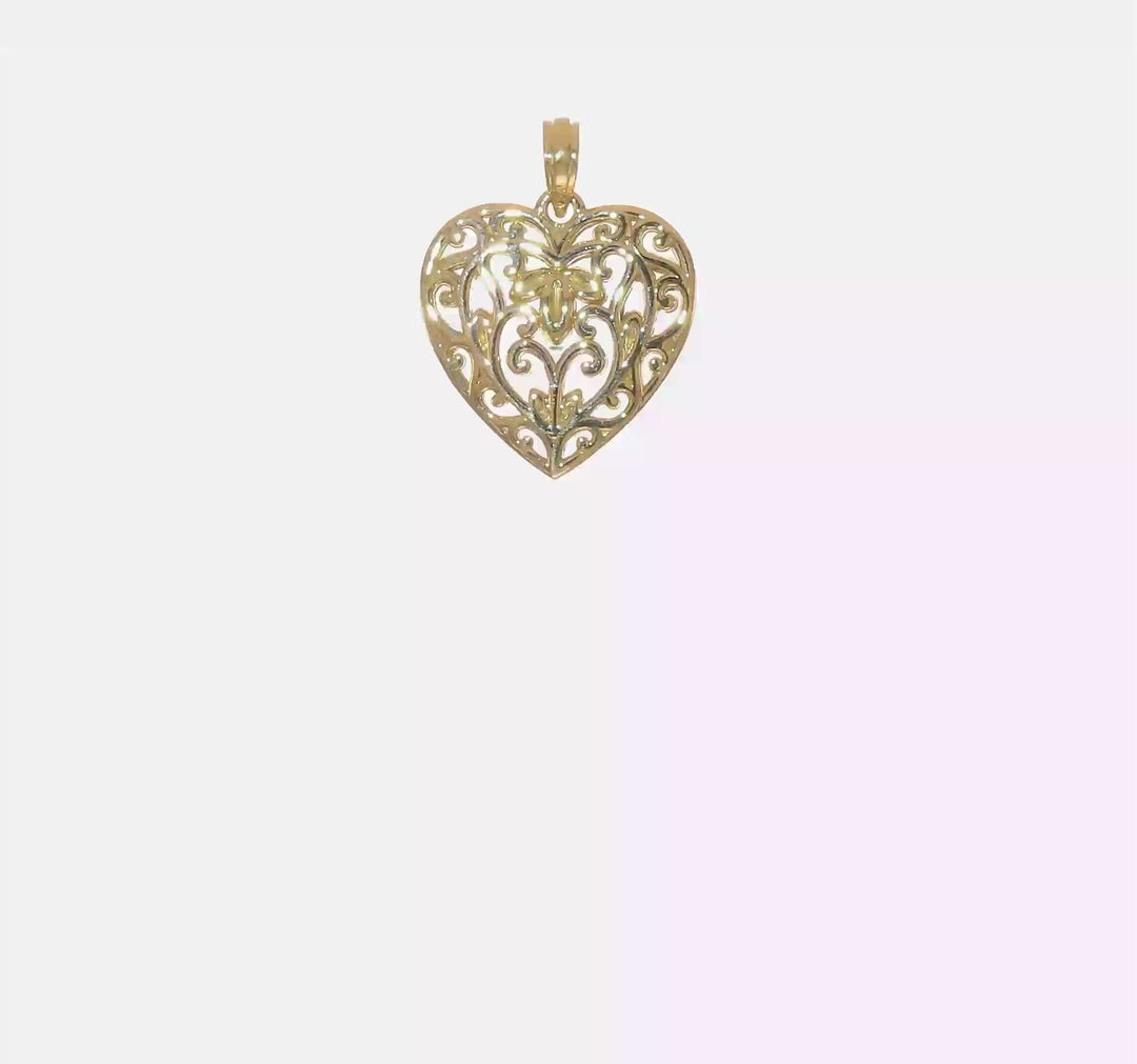 Colgante Corazón Elegante en Oro Amarillo de 14K