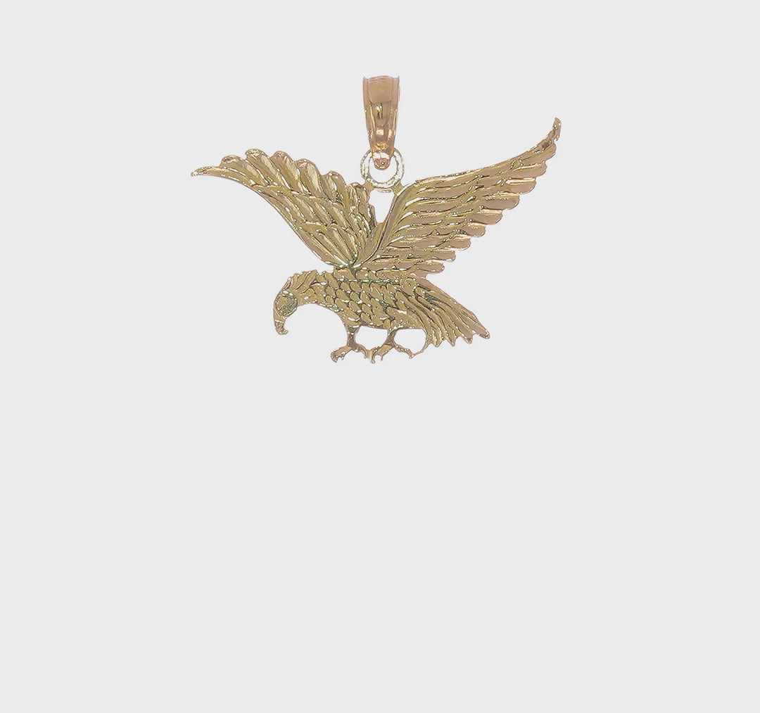 Colgante de Águila Grabada en Oro Amarillo 14K