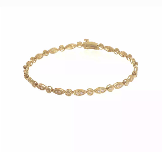 Pulsera de Diamantes en Oro Amarillo 14K