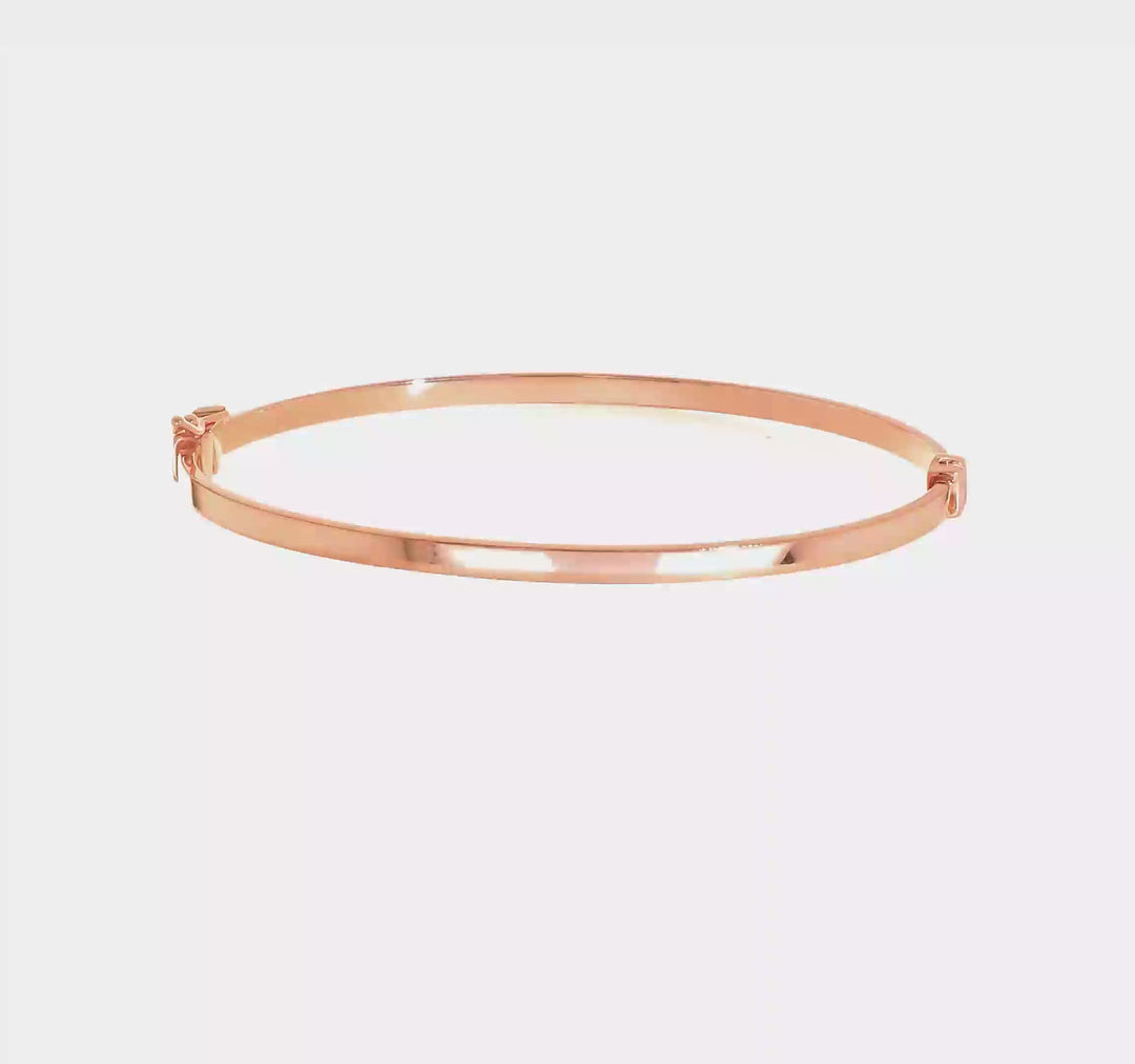 Brazalete Bangle Hingido Pulido en Oro Rosa 14K