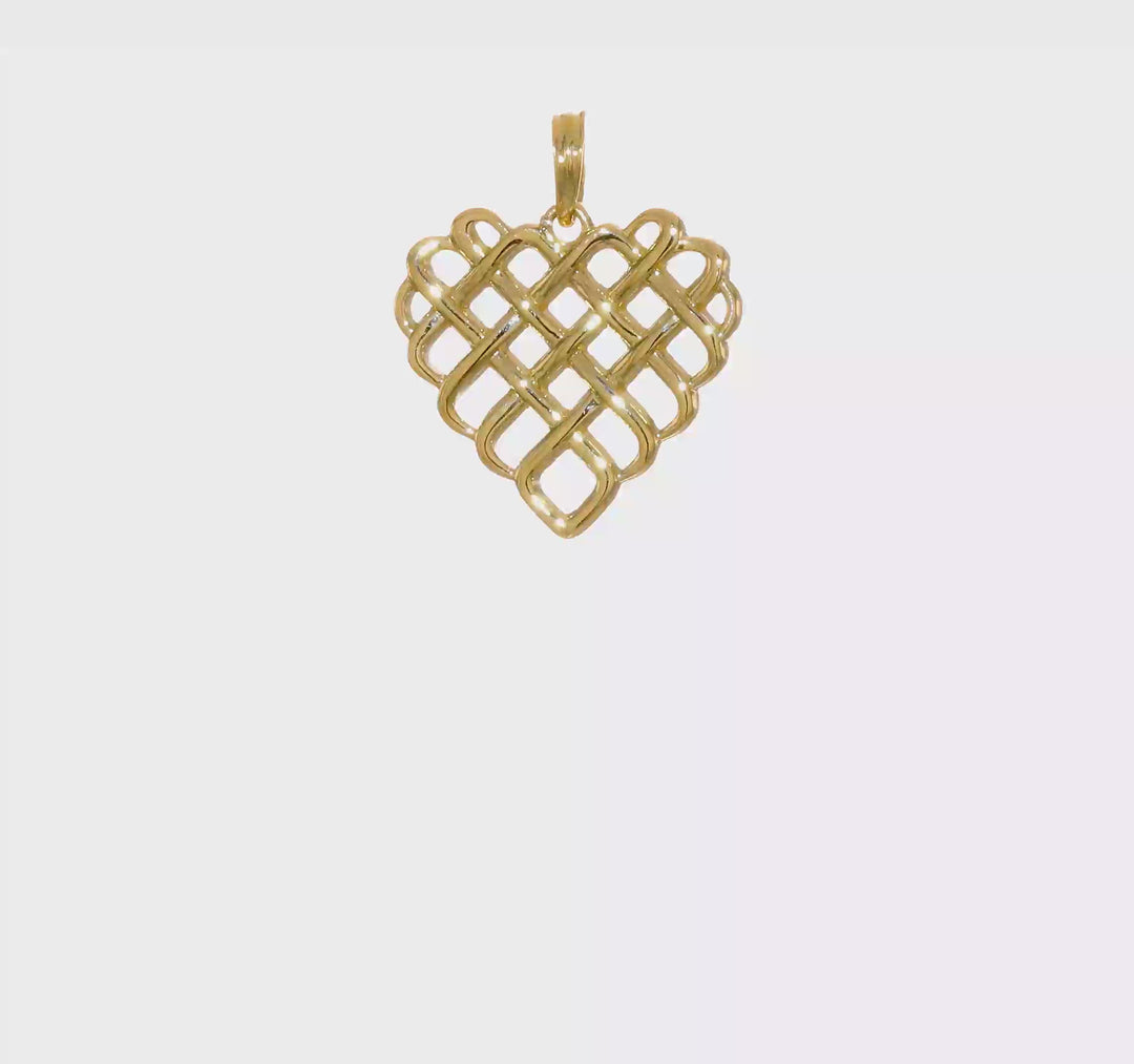 Dije de Corazón Fancy en Oro Amarillo de 14K