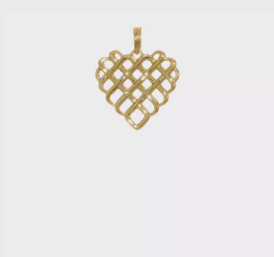 Dije de Corazón Fancy en Oro Amarillo de 14K