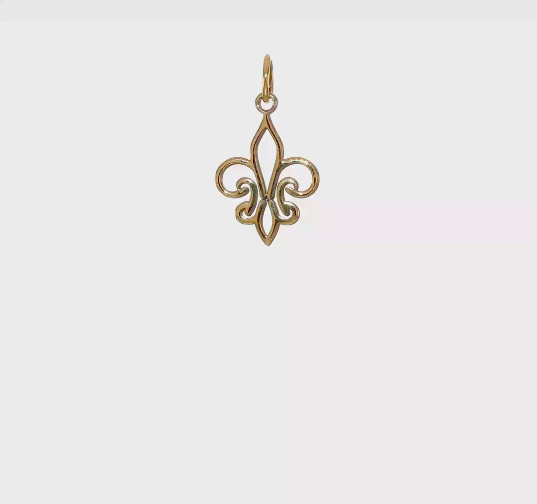 Dije Fleur De Lis de Oro Amarillo de 10k