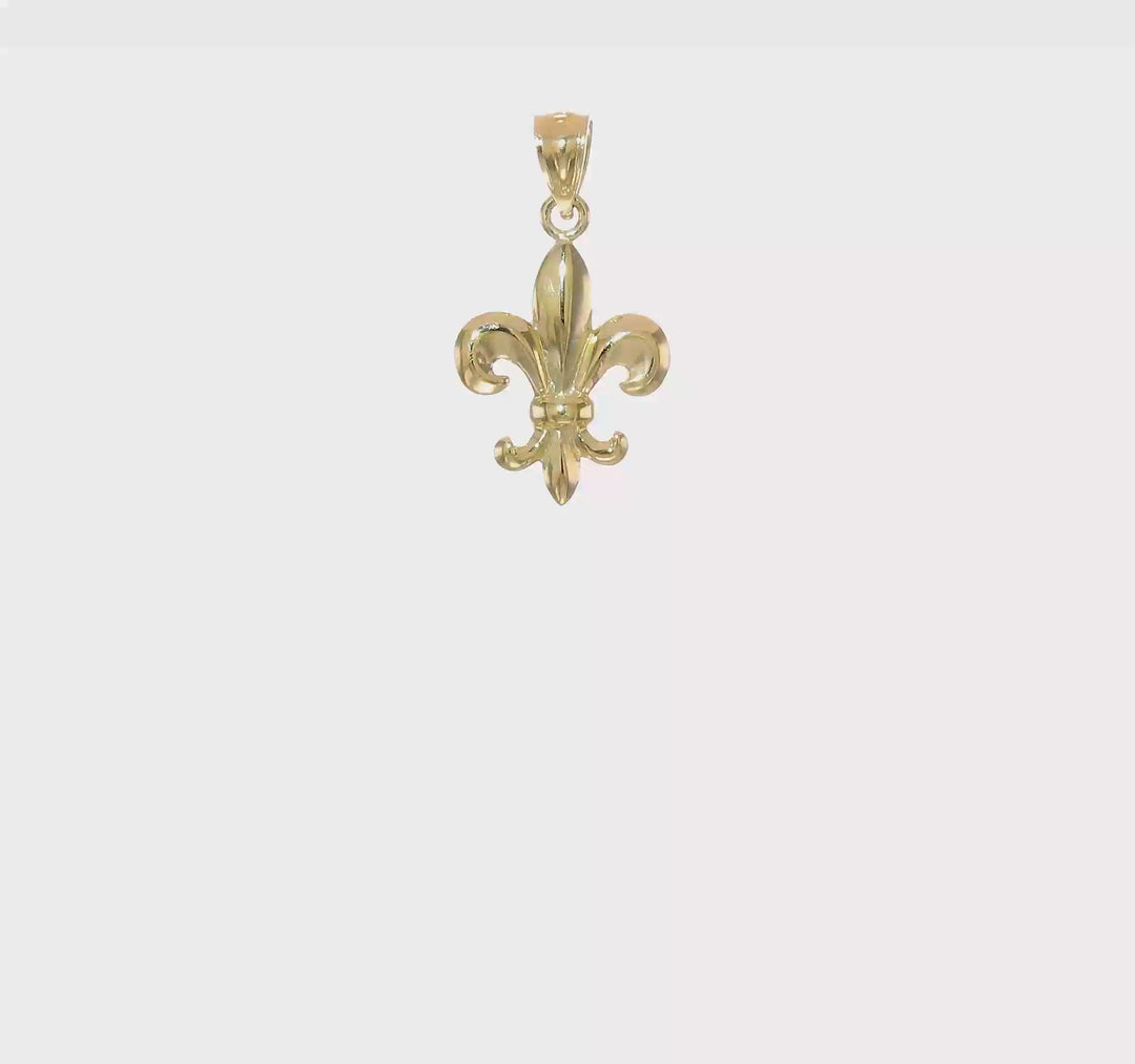 Colgante Fleur de Lis en Oro Amarillo de 10k Pulido