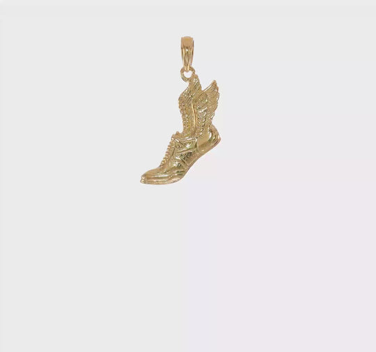 Dije de Zapatilla de Correr Pulido en Oro Amarillo de 14K