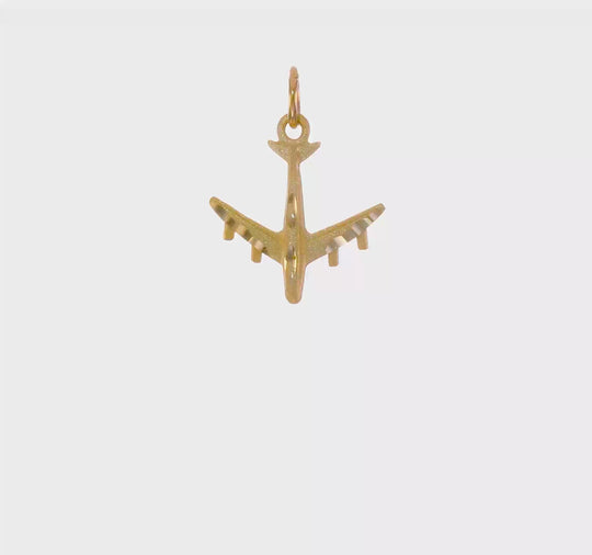 Dije de Avión 3D en Oro de 14k