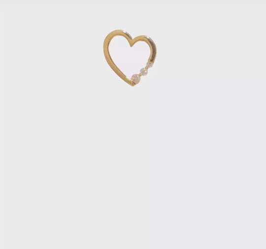 Deslizador de Cadena en Forma de Corazón con Diamantes de 1/6 ct en Oro Amarillo de 14k