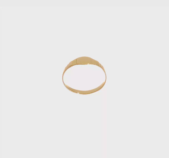 Anillo de Sello Cuadrado para Bebé en Oro Amarillo de 14k