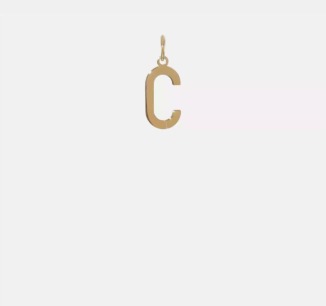 Colgante con la Inicial "C" en Oro Amarillo de 14k